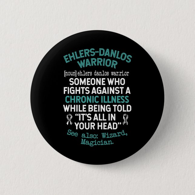 Definition Eds Warrior Syndrome Awareness  Button (Front)