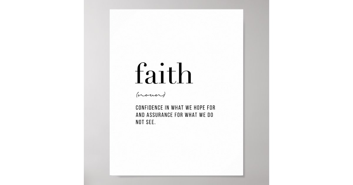 Definition Faith Poster  Zazzle