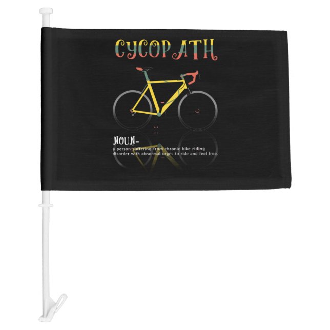 Definition Funny Cycling Addict Gift for Car Flag (Front)