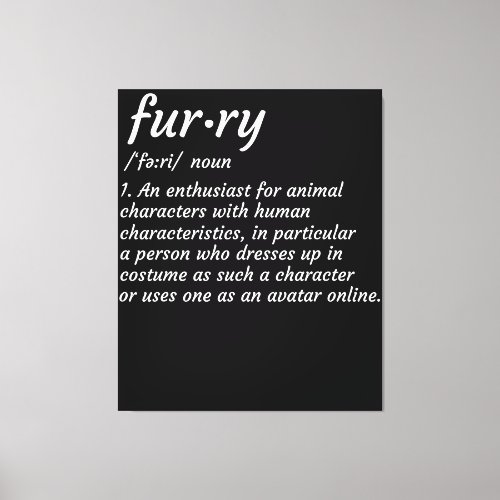 Definition Furry Fandom Furries Design Cosplay Canvas Print
