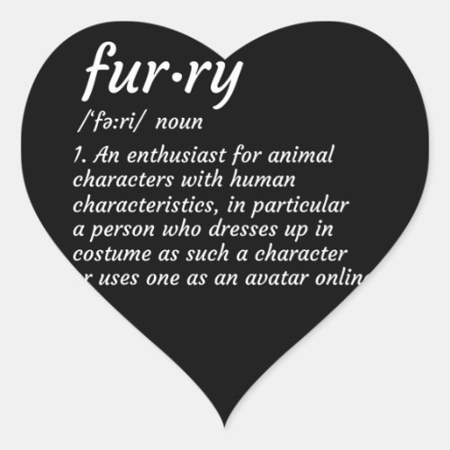Definition Furry Fandom Furries Design Cosplay Heart Sticker