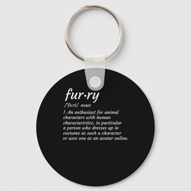 Definition Furry Fandom Furries Design Cosplay Keychain (Front)