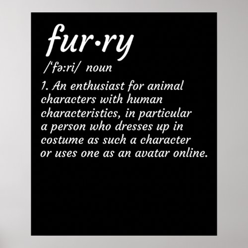 Definition Furry Fandom Furries Design Cosplay Poster