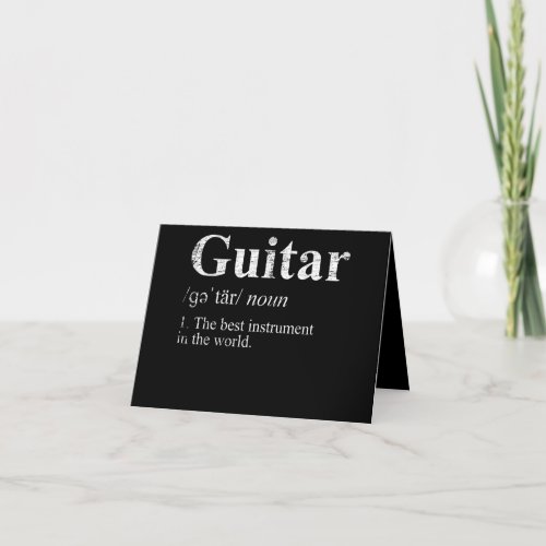 Definition Guitar  Best Instrument In World Thank You Card