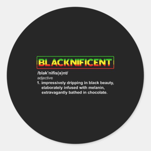 Definition Juneteenth Black History African  Classic Round Sticker