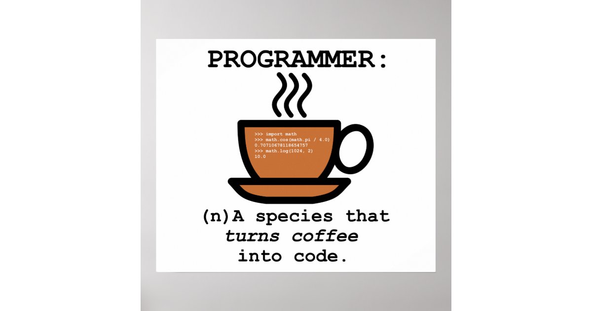 Definition of a Computer Programmer - Geek Poster | Zazzle