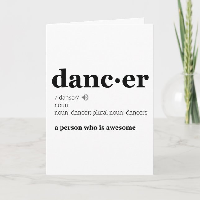 Definition of a Dancer Card (Front)