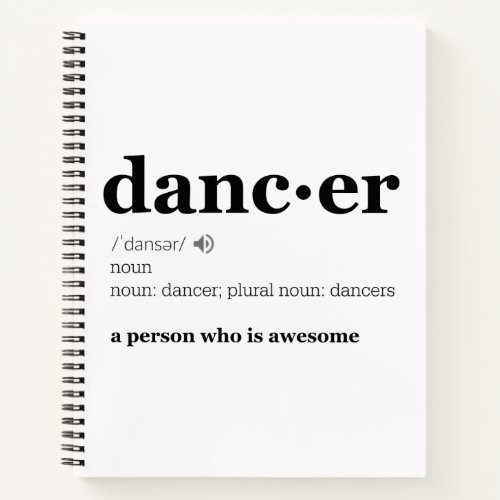 Definition of a Dancer Notebook