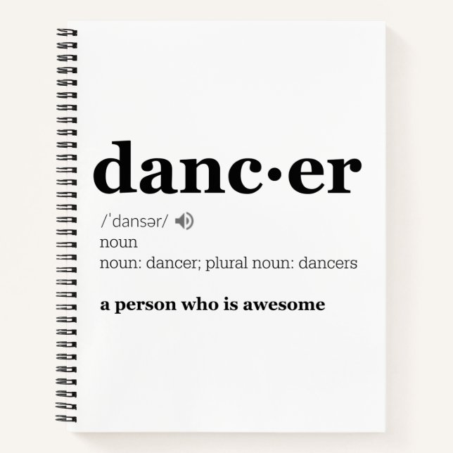 Definition of a Dancer Notebook (Front)