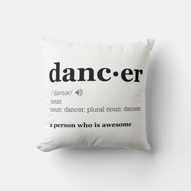 Definition of a Dancer Throw Pillow (Front)