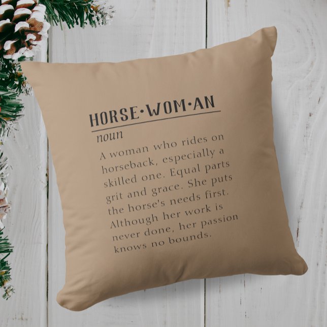 Definition of a Horsewoman Throw Pillow (Creator Uploaded)