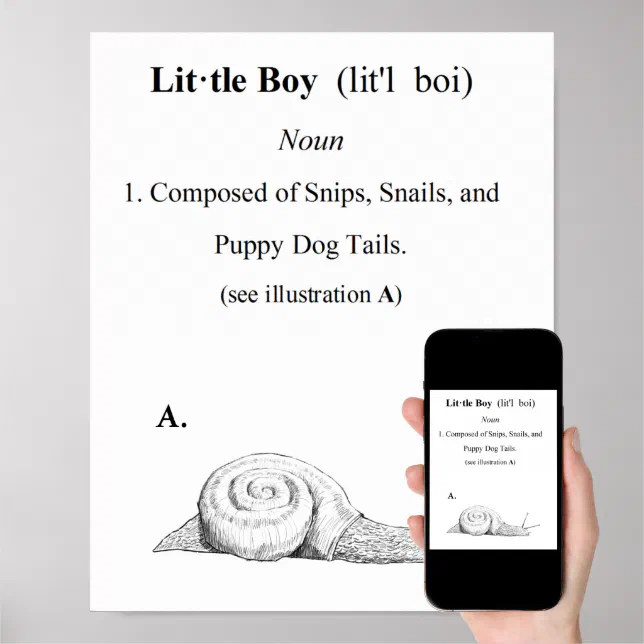 Definition of a Little Boy Poster Zazzle