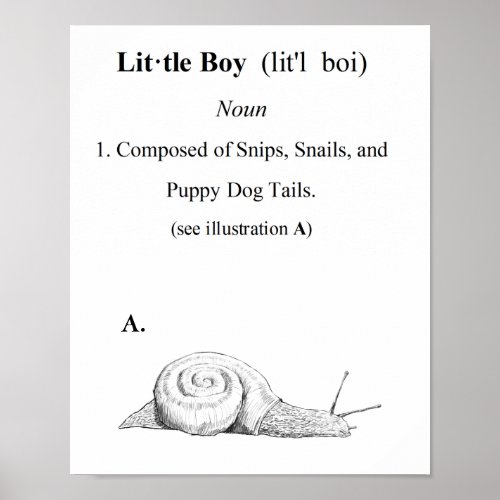 Definition of a Little Boy Poster