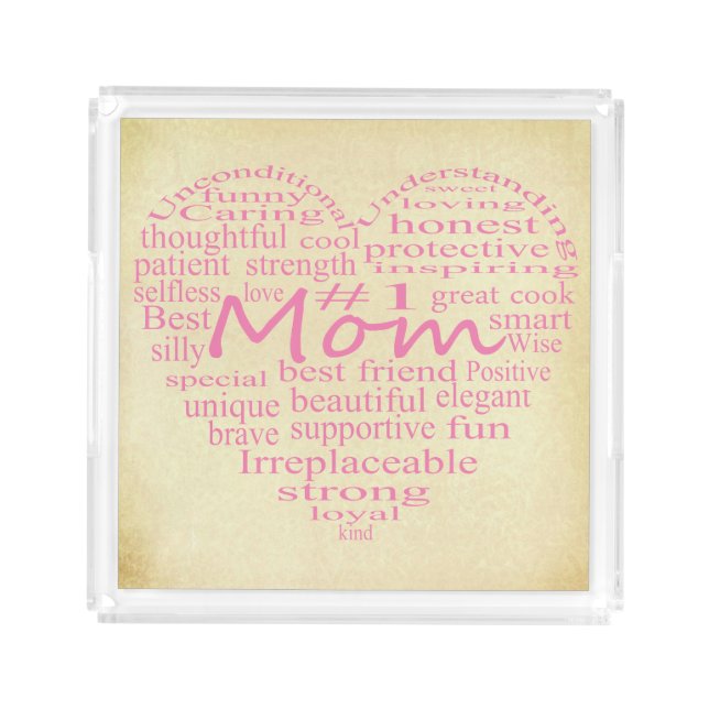 Definition Of A Mother-Heart Outline by STaylor Acrylic Tray (Front)