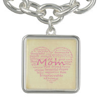 Definition Of A Mother-Heart Outline by STaylor Charm Bracelet