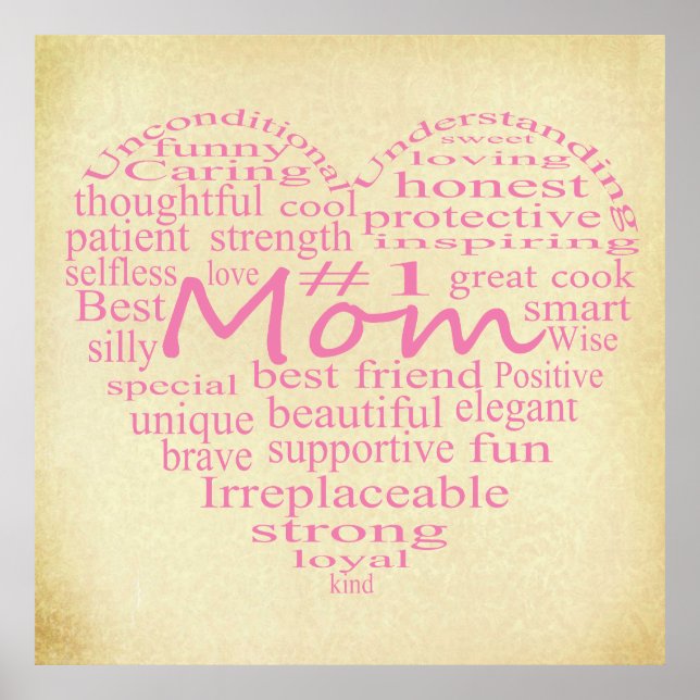 Definition Of A Mother-Heart Outline by STaylor Poster (Front)