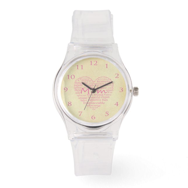 Definition Of A Mother-Heart Outline Watch (Front)