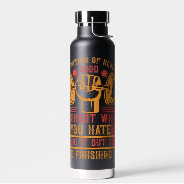 Definition of a Really Good Workout – Funny Gym  Water Bottle (Left)