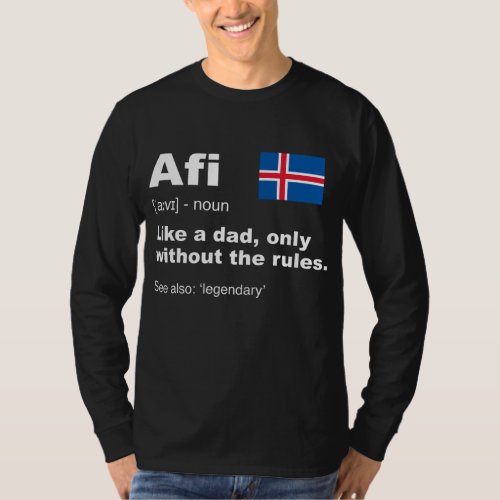 Definition Of Afi Funny Icelandic Grandpa Gift T_Shirt