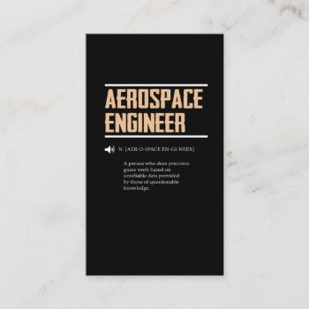 Definition Of An Aerospace Engineer Gift Idea Business Card by Designer_Store_Ger at Zazzle