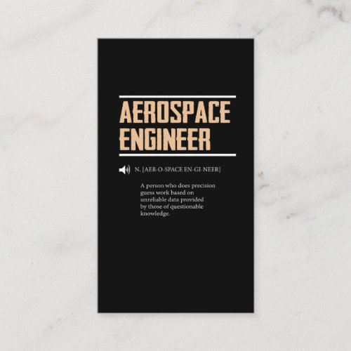 Definition of an Aerospace Engineer Gift Idea Business Card