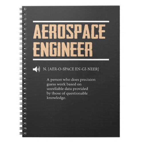 Definition of an Aerospace Engineer Gift Idea Notebook