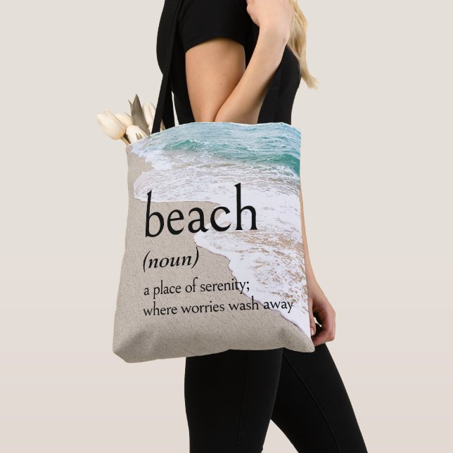 Definition of BEACH On Seashore Tote Bag (Close Up)
