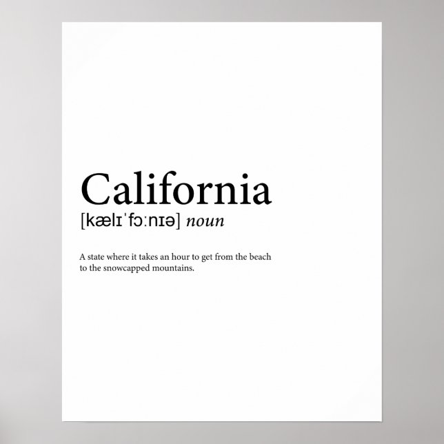 Definition of California Poster (Front)