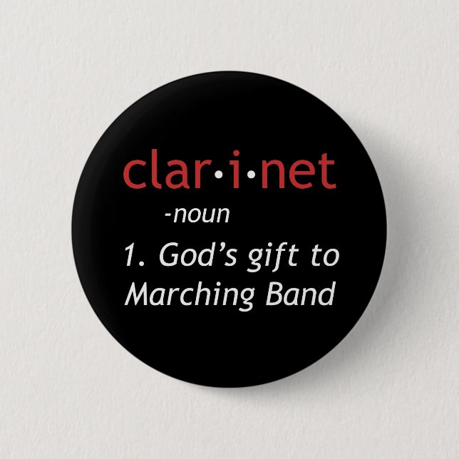 Definition of Clarinet Pinback Button (Front)