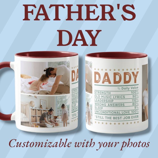 Definition of Dad dark red custom photo Mug (Definition of Dad dark red custom photo Mug)