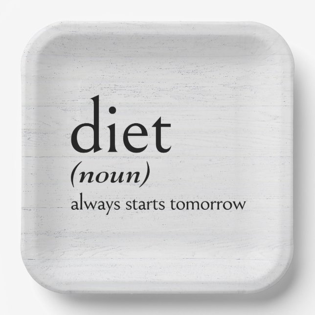 Definition of DIET Paper Plates (Front)