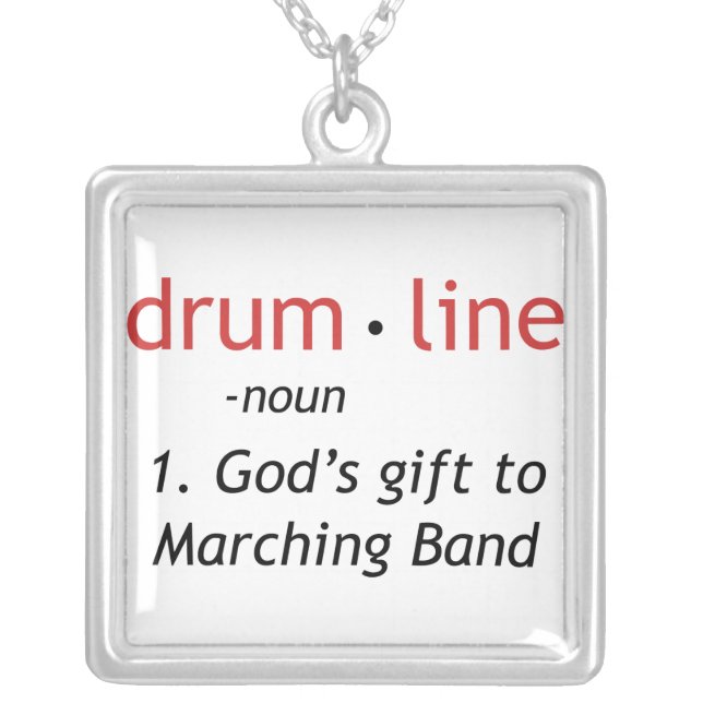 Definition of Drumline Silver Plated Necklace (Front)