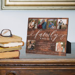 Definition of family Custom Photo Collage Keepsake Plaque<br><div class="desc">Beautiful personalized family keepsake photo keepsake plaque. Display your beautiful family photo memories and your own definition of family in your own words. The plaque is designed like a dictionary definition with "Family" designed in a beautiful handwritten script style with a faux woodgrain texture background. Special personalized family photo collage...</div>