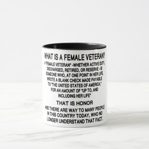 Definition Of Female Veteran Mug