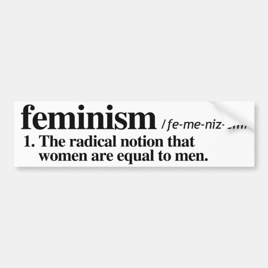Definition Of Feminism Feminist Bumper Sticker