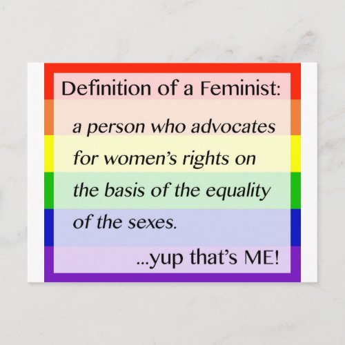 Definition of Feminism Yup Thats Me Postcard