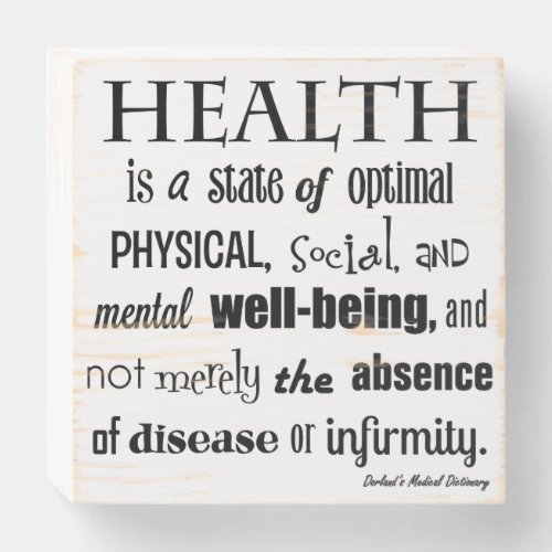 Definition of Health Chiropractic Wooden Box Sign