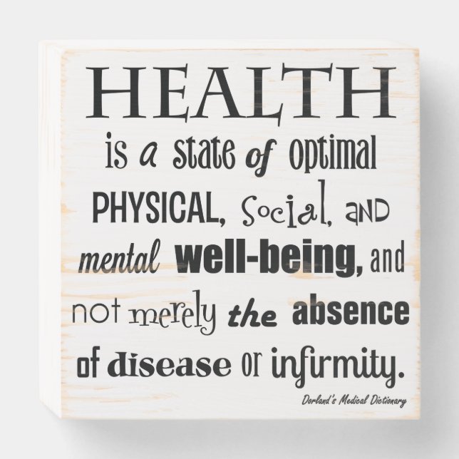 Definition of Health Chiropractic Wooden Box Sign (Front Horizontal)