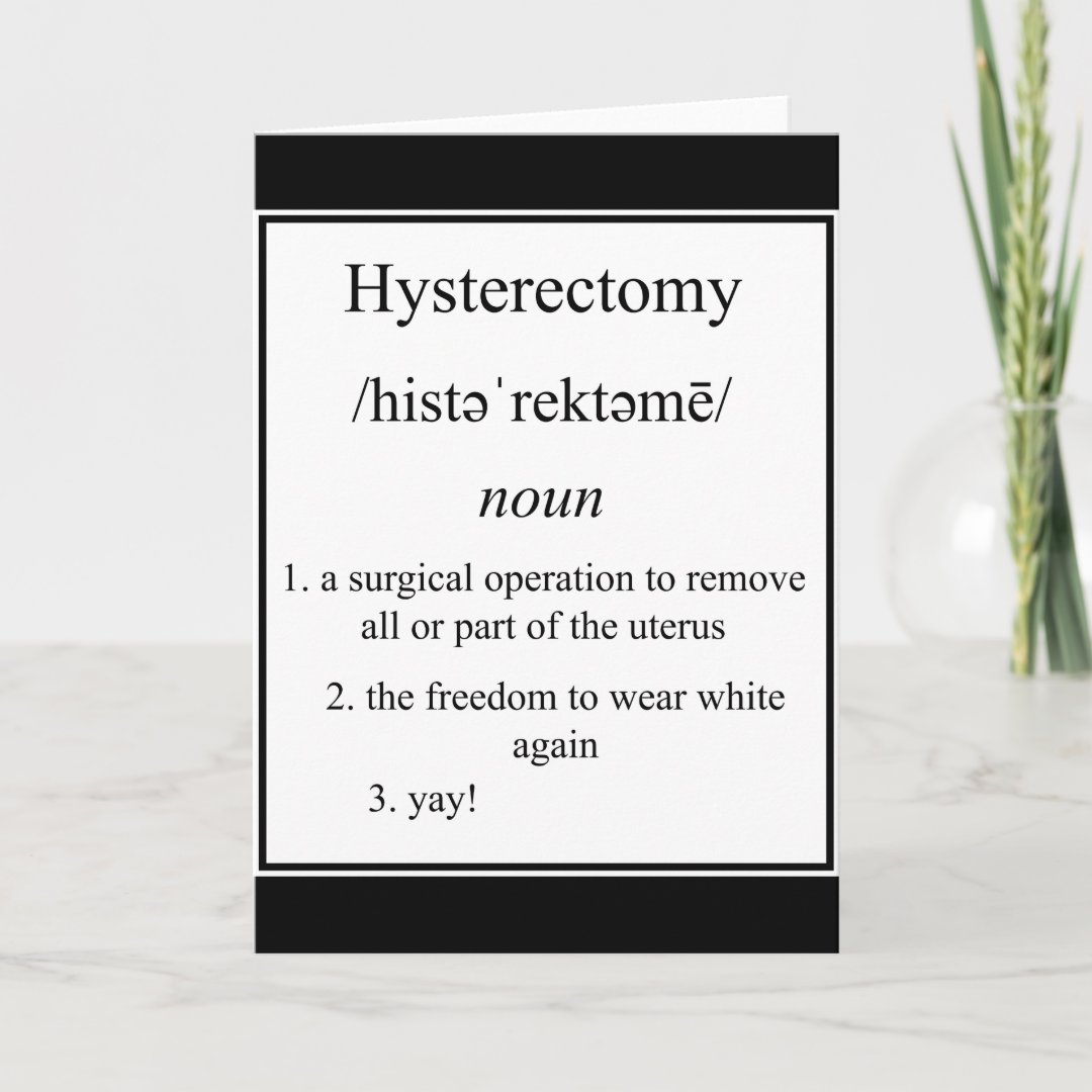 Definition of Hysterectomy Card | Zazzle