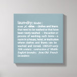 Definition Of Laundry Crisp Blue &amp; White Canvas Print at Zazzle