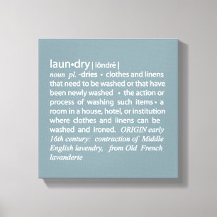 Definition of Laundry Crisp Blue & White Canvas Print