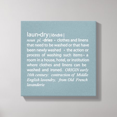 Definition Of Laundry Crisp Blue & White Canvas Print