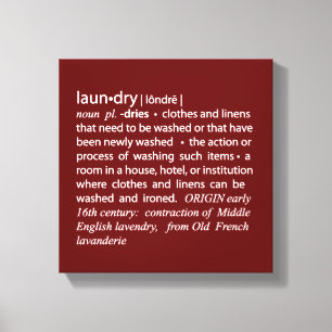 Definition of Laundry Crisp Red & White Canvas Print