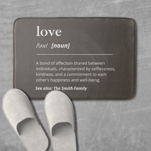 Definition of love family soft taupe grey bath mat