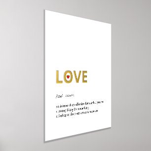Definition of LOVE minimal white gold Foil Prints