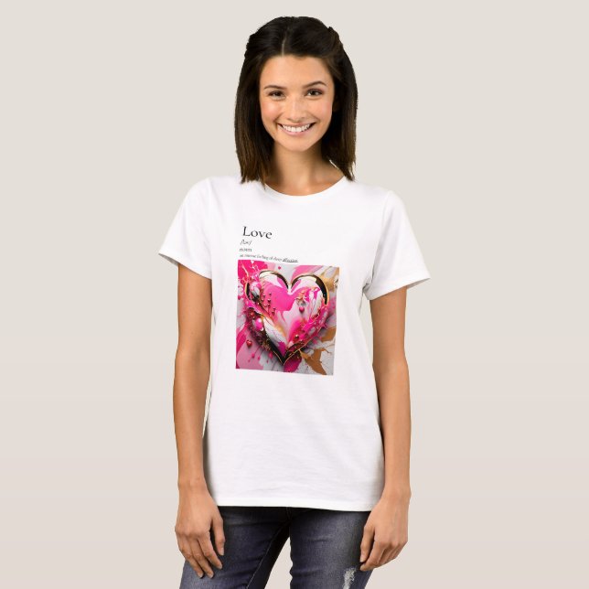 Definition of love with pink and gold heart aesthe T-Shirt (Front Full)