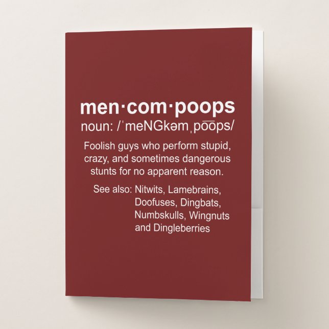 definition of Mencompoops Pocket Folder (Front)