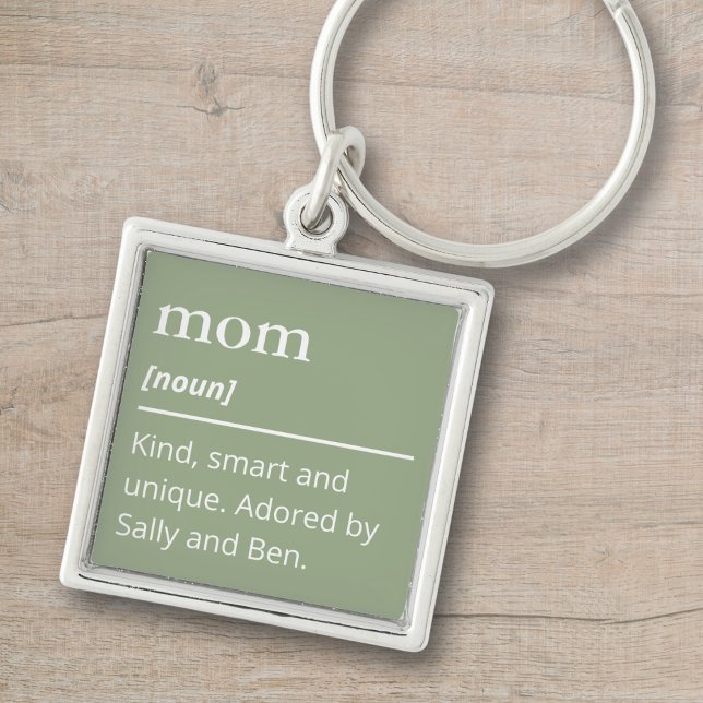 Definition of mom keychain kids modern sage green (Creator Uploaded)