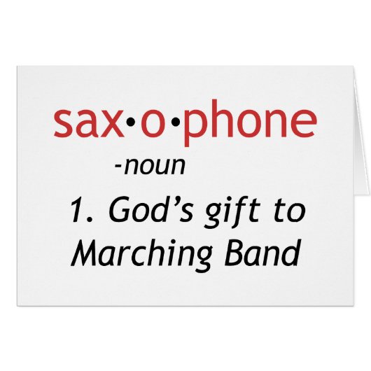 Definition of Saxophone Cards (Front Horizontal)