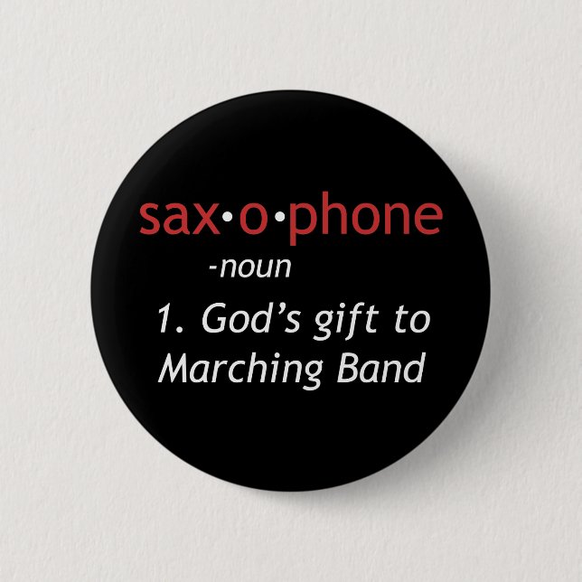Definition of Saxophone Pinback Button (Front)